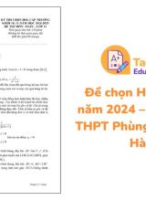 Đề chọn HSG Toán 11 năm 2024  2025 trường THPT Phùng Khắc Khoan Hà Nội
